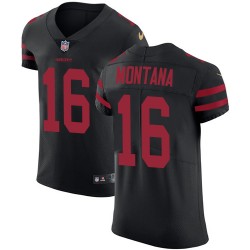 Elite Men's Joe Montana Black Alternate Jersey - #16 Football San Francisco 49ers Vapor Untouchable
