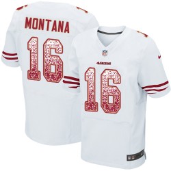 Elite Men's Joe Montana White Road Jersey - #16 Football San Francisco 49ers Drift Fashion
