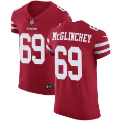 Elite Men's Mike McGlinchey Red Home Jersey - #69 Football San Francisco 49ers Vapor Untouchable