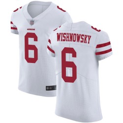 Elite Men's Mitch Wishnowsky White Road Jersey - #6 Football San Francisco 49ers Vapor Untouchable