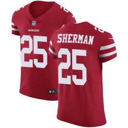 Elite Men's Richard Sherman Red Home Jersey - #25 Football San Francisco 49ers Vapor Untouchable