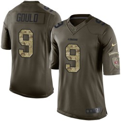 Elite Men's Robbie Gould Green Jersey - #9 Football San Francisco 49ers Salute to Service
