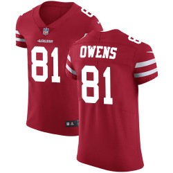 Elite Men's Terrell Owens Red Home Jersey - #81 Football San Francisco 49ers Vapor Untouchable