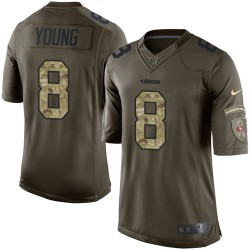 Elite Men's Steve Young Green Jersey - #8 Football San Francisco 49ers Salute to Service