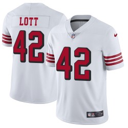 Elite Men's Ronnie Lott White Jersey - #42 Football San Francisco 49ers Rush Vapor Untouchable