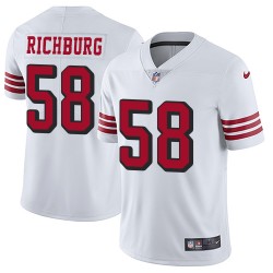 Elite Men's Weston Richburg White Jersey - #58 Football San Francisco 49ers Rush Vapor Untouchable