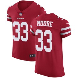 Elite Men's Tarvarius Moore Red Home Jersey - #33 Football San Francisco 49ers Vapor Untouchable