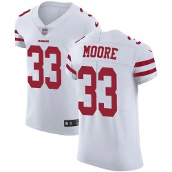 Elite Men's Tarvarius Moore White Road Jersey - #33 Football San Francisco 49ers Vapor Untouchable