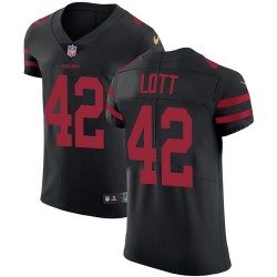 Elite Men's Ronnie Lott Black Alternate Jersey - #42 Football San Francisco 49ers Vapor Untouchable