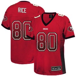 Elite Women's Jerry Rice Red Jersey - #80 Football San Francisco 49ers Drift Fashion