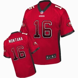 Elite Youth Joe Montana Red Jersey - #16 Football San Francisco 49ers Drift Fashion