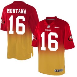 Elite Youth Joe Montana Red/Gold Jersey - #16 Football San Francisco 49ers Fadeaway