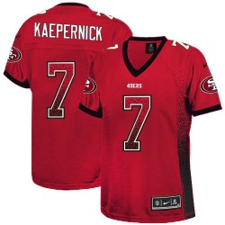 Elite Women's Colin Kaepernick Red Jersey - #7 Football San Francisco 49ers Drift Fashion