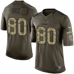 Elite Youth Jerry Rice Green Jersey - #80 Football San Francisco 49ers Salute to Service