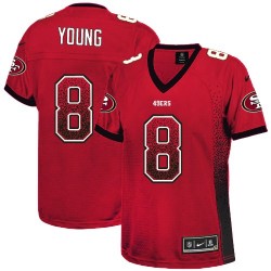 Elite Women's Steve Young Red Jersey - #8 Football San Francisco 49ers Drift Fashion