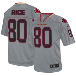Elite Youth Jerry Rice Lights Out Grey Jersey - #80 Football San Francisco 49ers