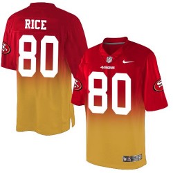Elite Youth Jerry Rice Red/Gold Jersey - #80 Football San Francisco 49ers Fadeaway