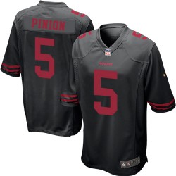 Game Men's Bradley Pinion Black Alternate Jersey - #5 Football San Francisco 49ers