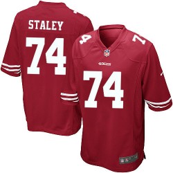 Game Men's Joe Staley Red Home Jersey - #74 Football San Francisco 49ers