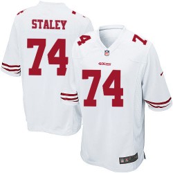 Game Men's Joe Staley White Road Jersey - #74 Football San Francisco 49ers