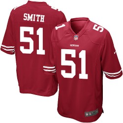 Game Men's Malcolm Smith Red Home Jersey - #51 Football San Francisco 49ers