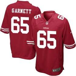 Game Men's Joshua Garnett Red Home Jersey - #65 Football San Francisco 49ers