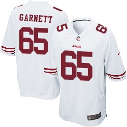 Game Men's Joshua Garnett White Road Jersey - #65 Football San Francisco 49ers