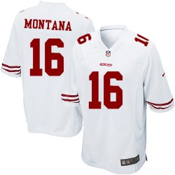 Game Men's Joe Montana White Road Jersey - #16 Football San Francisco 49ers