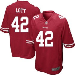 Game Men's Ronnie Lott Red Home Jersey - #42 Football San Francisco 49ers
