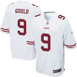 Game Men's Robbie Gould White Road Jersey - #9 Football San Francisco 49ers