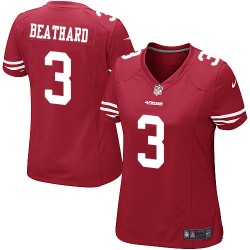Game Women's C. J. Beathard Red Home Jersey - #3 Football San Francisco 49ers