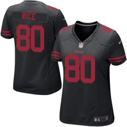 Game Women's Jerry Rice Black Alternate Jersey - #80 Football San Francisco 49ers