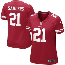 Game Women's Deion Sanders Red Home Jersey - #21 Football San Francisco 49ers