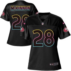 Game Women's Jerick McKinnon Black Jersey - #28 Football San Francisco 49ers Fashion