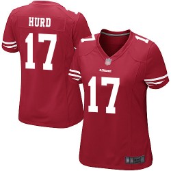 Game Women's Jalen Hurd Red Home Jersey - #17 Football San Francisco 49ers