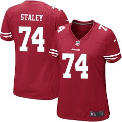 Game Women's Joe Staley Red Home Jersey - #74 Football San Francisco 49ers