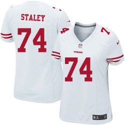 Game Women's Joe Staley White Road Jersey - #74 Football San Francisco 49ers
