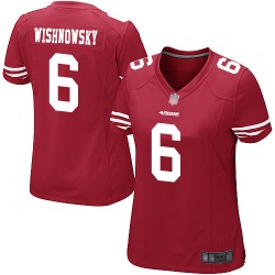 Game Women's Mitch Wishnowsky Red Home Jersey - #6 Football San Francisco 49ers