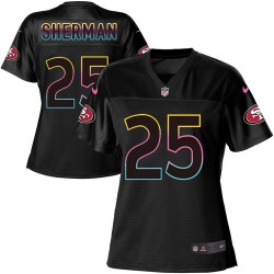 Game Women's Richard Sherman Black Jersey - #25 Football San Francisco 49ers Fashion
