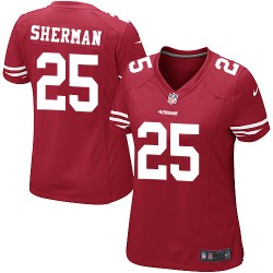 Game Women's Richard Sherman Red Home Jersey - #25 Football San Francisco 49ers
