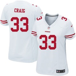 Game Women's Roger Craig White Road Jersey - #33 Football San Francisco 49ers