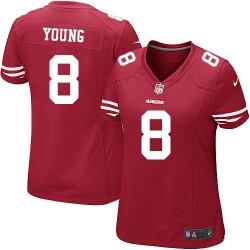 Game Women's Steve Young Red Home Jersey - #8 Football San Francisco 49ers