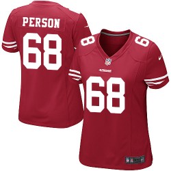 Game Women's Mike Person Red Home Jersey - #68 Football San Francisco 49ers