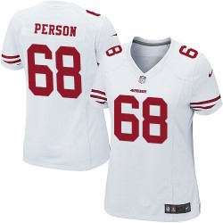 Game Women's Mike Person White Road Jersey - #68 Football San Francisco 49ers
