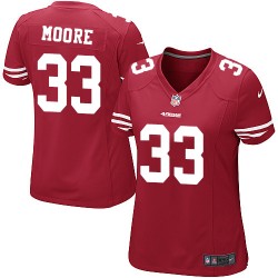Game Women's Tarvarius Moore Red Home Jersey - #33 Football San Francisco 49ers