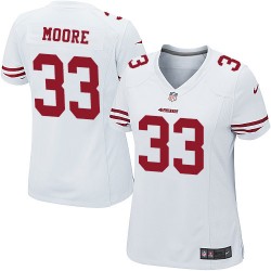 Game Women's Tarvarius Moore White Road Jersey - #33 Football San Francisco 49ers