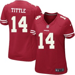 Game Women's Y.A. Tittle Red Home Jersey - #14 Football San Francisco 49ers
