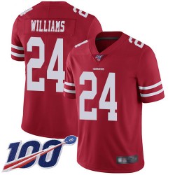 Limited Men's K'Waun Williams Red Home Jersey - #24 Football San Francisco 49ers 100th Season Vapor Untouchable