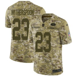 Limited Men's Ahkello Witherspoon Camo Jersey - #23 Football San Francisco 49ers 2018 Salute to Service
