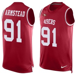 Limited Men's Arik Armstead Red Jersey - #91 Football San Francisco 49ers Player Name & Number Tank Top